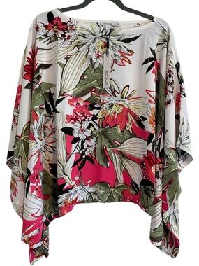 NWT Chico’s Statement Poncho Primordial Forest Print Lightweight Resort Wear